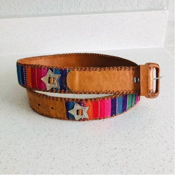 Vintage / Boho Southwestern Navajo Design Concho Belt - Picture 4 of 11